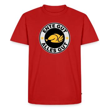Ente gut alles gut | Ente | Entenbraten | Koch | - Men's Premium Organic T-Shirt - red - Front - Nico (187cm)