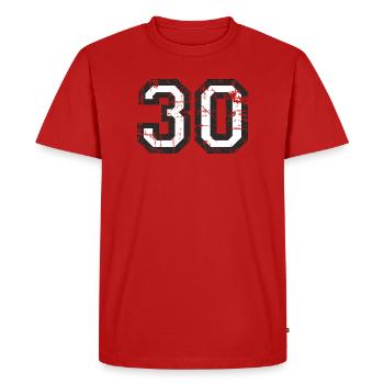 Nombre 30 Trente Design Anniversaire - T-shirt Premium bio Homme - rouge - Devant - Nico (187cm)