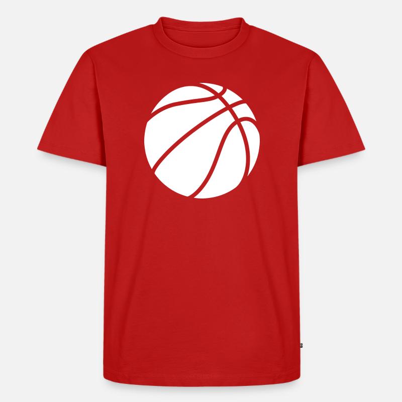 Basketball Logo weiß - Männer Premium Bio T-Shirt - Rot