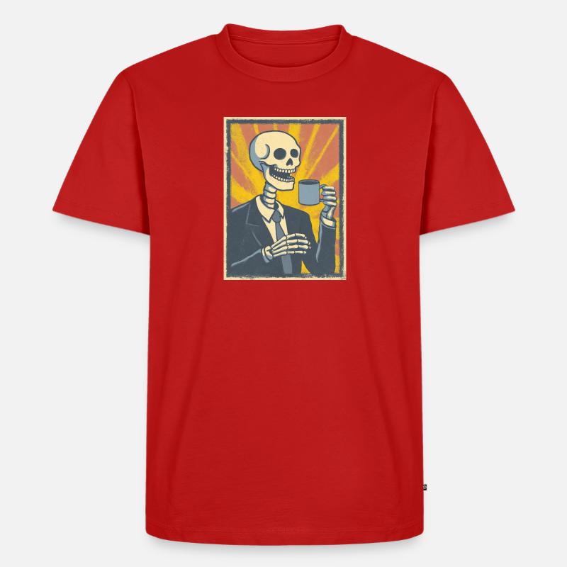 Kaffee oder Grab – was soll’s! - Männer Premium Bio T-Shirt - Rot