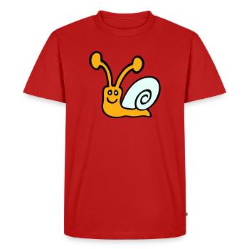 coquille d’escargot mignon mignon heureux cool - T-shirt Premium bio Homme - rouge - Devant - Nico (187cm)