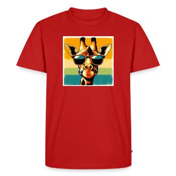 giraffe - Men's Premium Organic T-Shirt - red - Front - Nico (187cm)