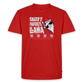 Les lunettes de soleil Llama Cool Side préférées du Père Noël - T-shirt Premium bio Homme - rouge - Devant - Nico (187cm)