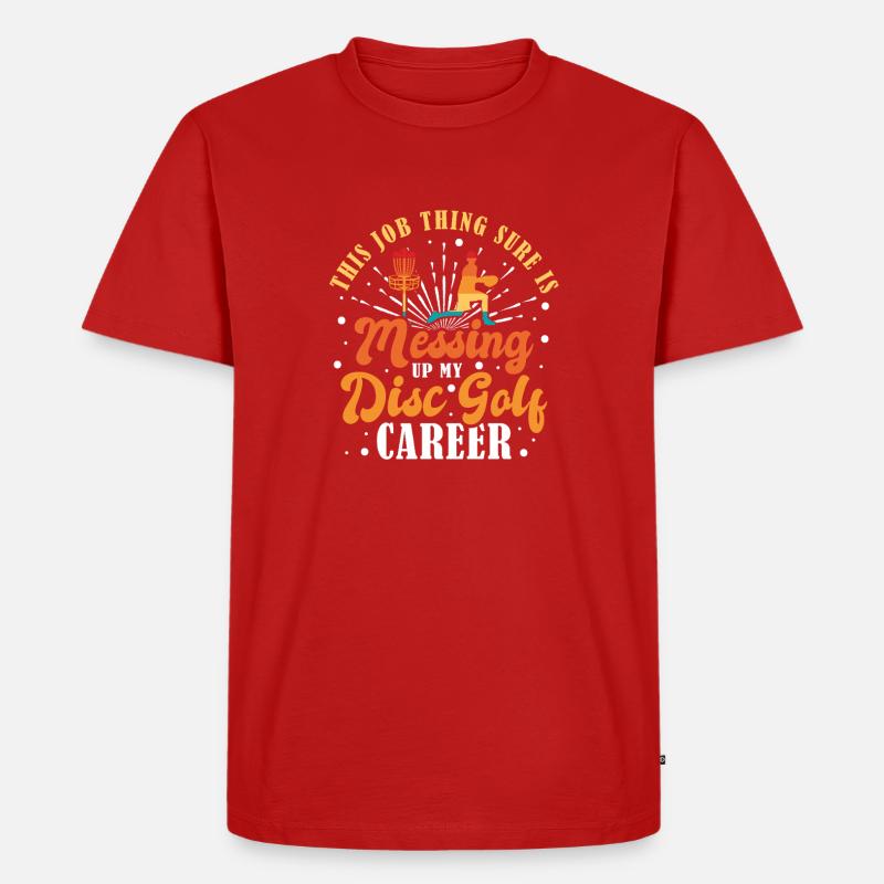 Disc Golf Geschenke Discgolf - Männer Premium Bio T-Shirt - Rot