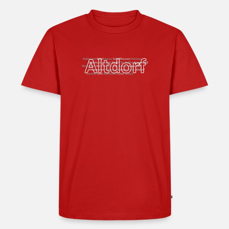 Schweizer Städte Altdorf - Männer Premium Bio T-Shirt - Rot