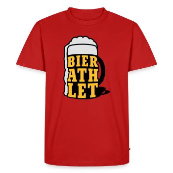 Bierathlet | Beer | Bier - Men's Premium Organic T-Shirt - red - Front - Nico (187cm)