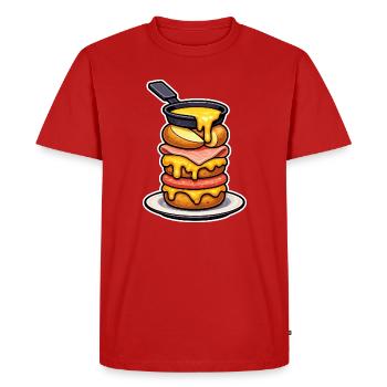 Raclette avec Fromage Fondant Montagne et Fondue - T-shirt Premium bio Homme - rouge - Devant - Nico (187cm)