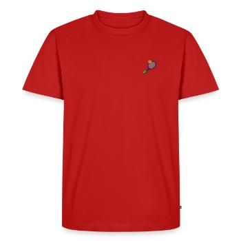 Tennis racket - Men's Premium Organic T-Shirt - red - Front - Nico (187cm)