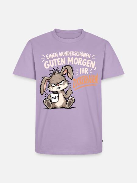 Morgenmuffel Hase - Männer Premium Bio T-Shirt - Lavendel