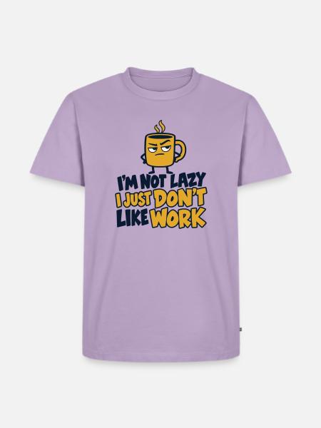 Grummeliger Kaffee-Arbeitshumor - Männer Premium Bio T-Shirt - Lavendel
