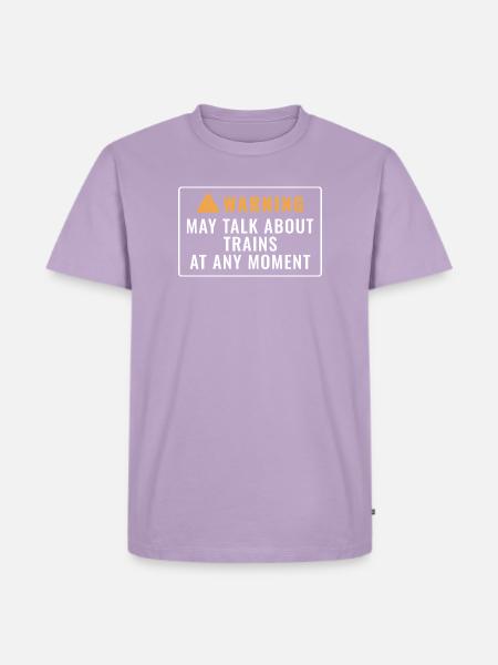 Warnung kann von Zügen sprechen - Männer Premium Bio T-Shirt - Lavendel