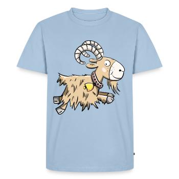 Chèvre sautante I Bélier I Bouc cadeau - T-shirt Premium bio Homme - bleu clair - Devant - Nico (187cm)