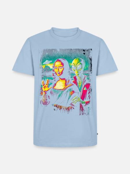 Futuristisches kulturelles Fusionskunstwerk - Männer Premium Bio T-Shirt - Hellblau