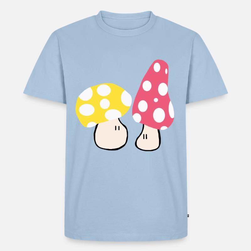 Herbstliche Pilze - Männer Premium Bio T-Shirt - Hellblau