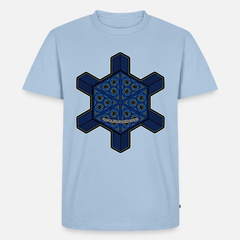 Fractal Evolution Experience Mandala Psytrance Goa - Männer Premium Bio T-Shirt - Hellblau