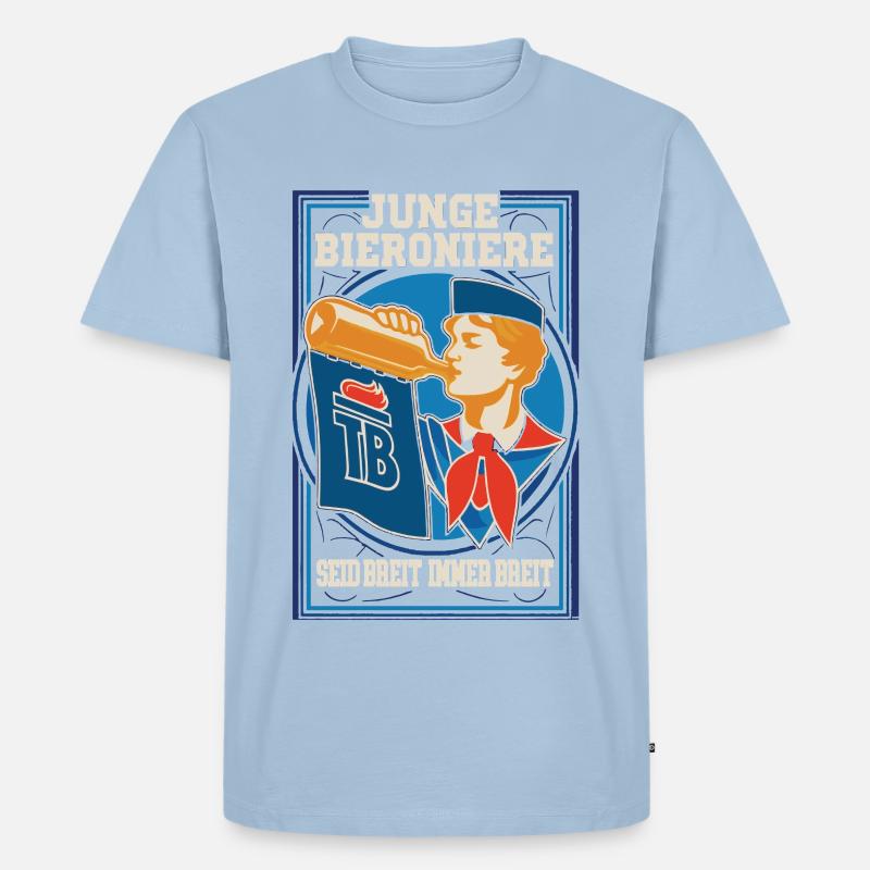 Seid breit immer breit, Junge Bieroniere - Männer Premium Bio T-Shirt - Hellblau