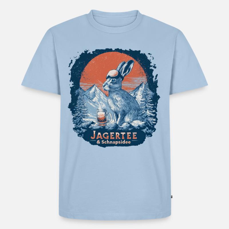 Jagertee & Schnapsidee Kaninchen - Männer Premium Bio T-Shirt - Hellblau