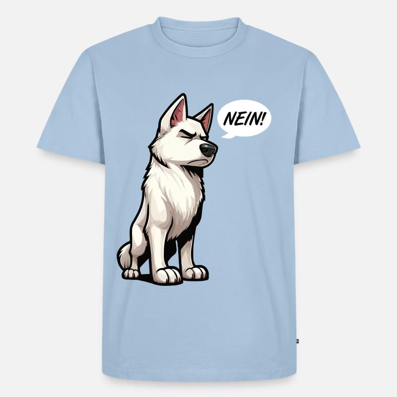 Nein Weißer Schäferhund Schäferhund Schäferhunde - Männer Premium Bio T-Shirt - Hellblau