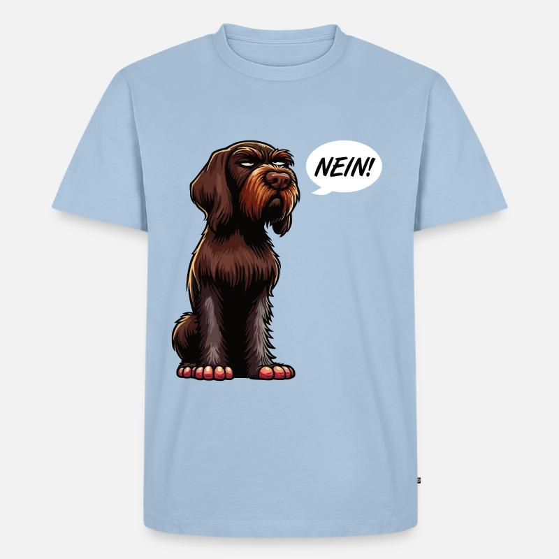 Nein Deutsch Drahthaar Deutsch-Drahthaar Besitzer - Männer Premium Bio T-Shirt - Hellblau