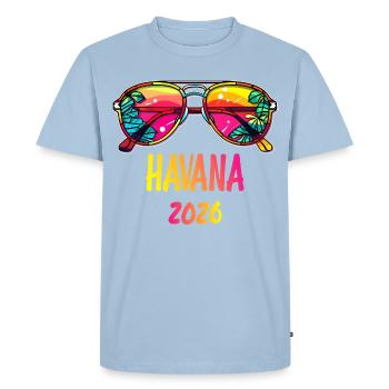 Havana 2026 Sunglasses Design - Men's Premium Organic T-Shirt - light blue - Front - Nico (187cm)