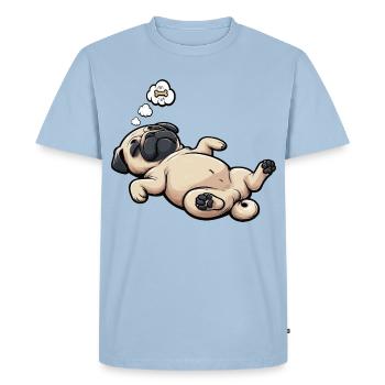 Pug Pugs Pug Owner Pug Lover Pug Holder - Men's Premium Organic T-Shirt - light blue - Front - Nico (187cm)
