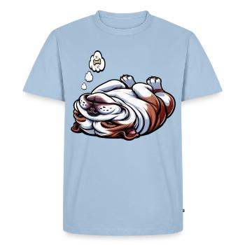 English Bulldog Bully Bully Owner Bullyfan - Men's Premium Organic T-Shirt - light blue - Front - Nico (187cm)