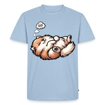 Pomeranian Pomeranian Pomeranian Spitz Dog Miniature Spitz Holder - Men's Premium Organic T-Shirt - light blue - Front - Nico (187cm)