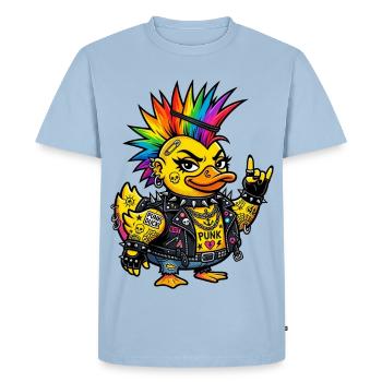 Canard punk avec une crête arc-en-ciel - T-shirt Premium bio Homme - bleu clair - Devant - Nico (187cm)