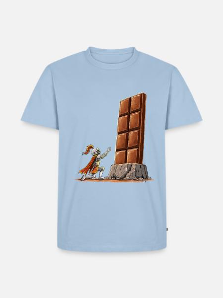 Epische Schokolade Mittelalter Ritter Fantasy - Männer Premium Bio T-Shirt - Hellblau