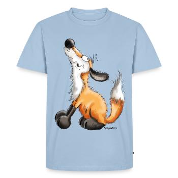 Funny Fox - Foxes - Animal - Comic - Cartoon - Art - Men's Premium Organic T-Shirt - light blue - Front - Nico (187cm)
