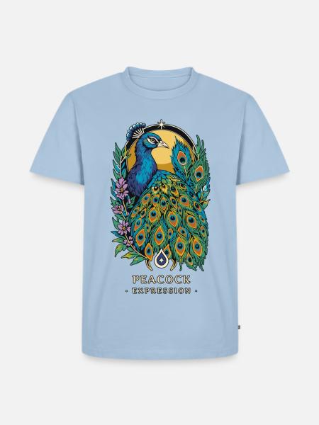 PEACOCK TOTEM Ausdruck - Männer Premium Bio T-Shirt - Hellblau