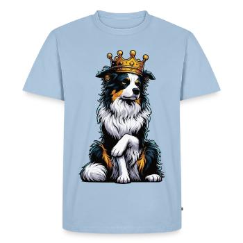 Berger australien Aussie Aussie Propriétaires Aussies - T-shirt Premium bio Homme - bleu clair - Devant - Nico (187cm)