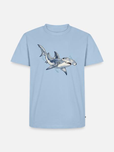 Hammerhai - Männer Premium Bio T-Shirt - Hellblau