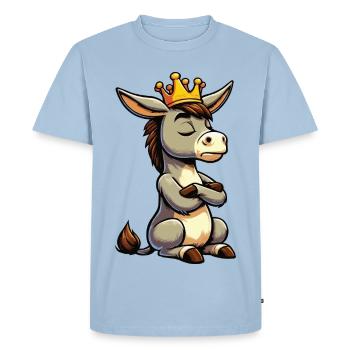 Âne Âne Porte-âne Muli Âne aux longues oreilles Muli - T-shirt Premium bio Homme - bleu clair - Devant - Nico (187cm)