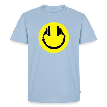 Smiley Headphones - Men's Premium Organic T-Shirt - light blue - Front - Nico (187cm)