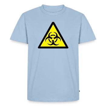 Warning Biohazard - Men's Premium Organic T-Shirt - light blue - Front - Nico (187cm)