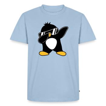Pingouin dabbing - T-shirt Premium bio Homme - bleu clair - Devant - Nico (187cm)