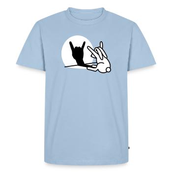 Kaninche Schatten Hand ROCK Musik HARD ROCK Fan - Männer Premium Bio T-Shirt - Hellblau - Vorne - Nico (187cm)