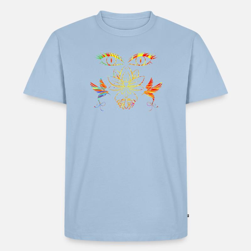 Zen-Gesicht - Männer Premium Bio T-Shirt - Hellblau