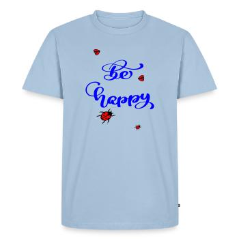 Sois heureux - T-shirt Premium bio Homme - bleu clair - Devant - Nico (187cm)