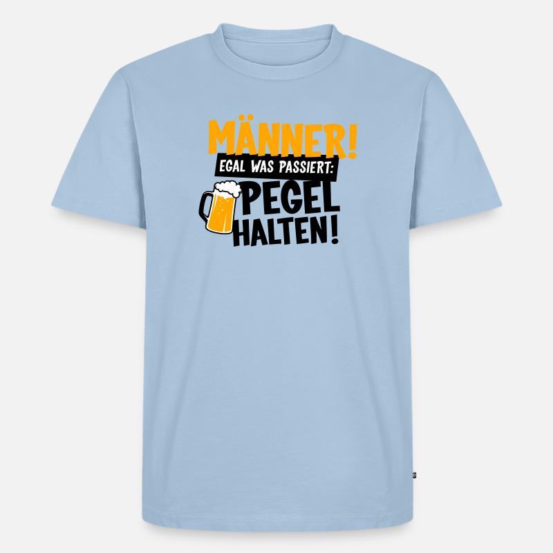 Männer Pegel halten - Männer Premium Bio T-Shirt - Hellblau