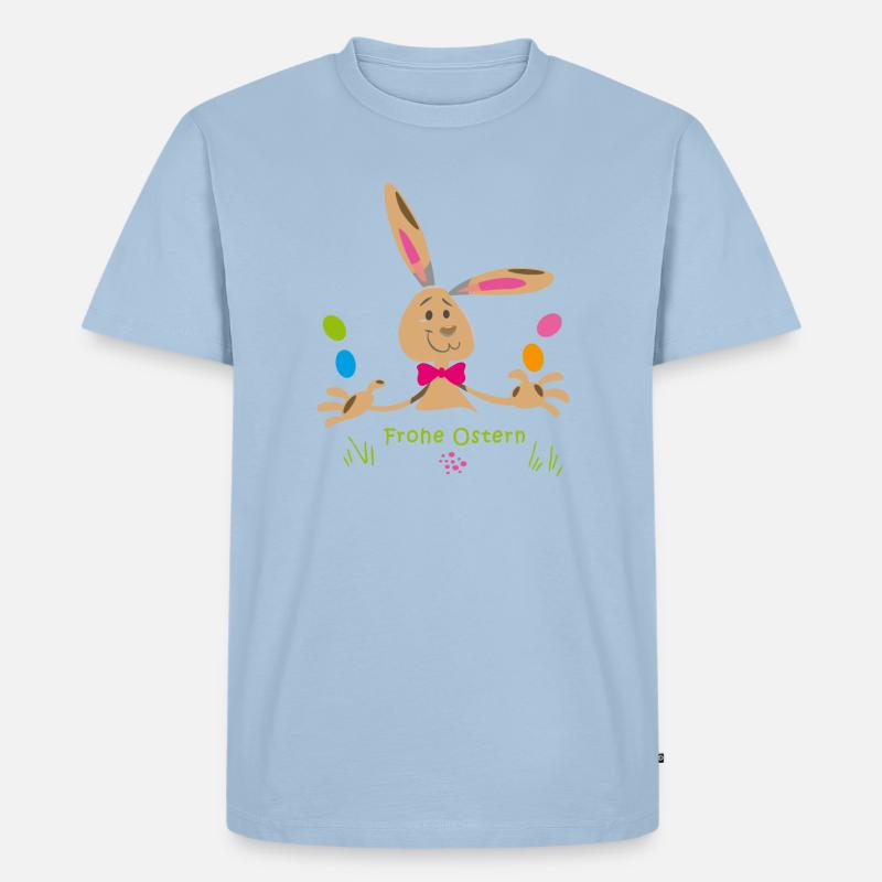 frohe Ostern - Männer Premium Bio T-Shirt - Hellblau