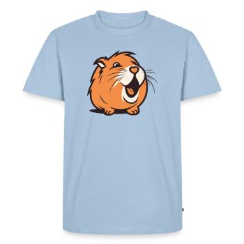 Cheerful Capybara / Guinea Pig / Hamster – Heart - Men's Premium Organic T-Shirt - light blue - Front - Nico (187cm)