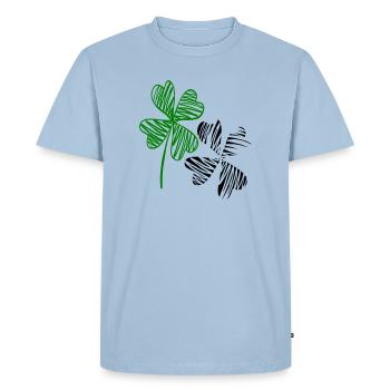Trèfles, bonheur - T-shirt Premium bio Homme - bleu clair - Devant - Nico (187cm)