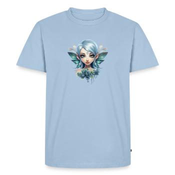 Fée des Fleurs avec Pierre Précieuse – Fantasy Design - T-shirt Premium bio Homme - bleu clair - Devant - Nico (187cm)