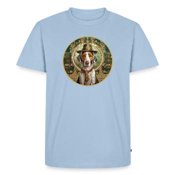 Hunting Dog with hat - Men's Premium Organic T-Shirt - light blue - Front - Nico (187cm)