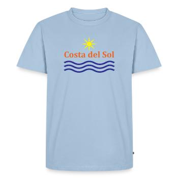 Costa del Sol Sun and Waves Design - Men's Premium Organic T-Shirt - light blue - Front - Nico (187cm)