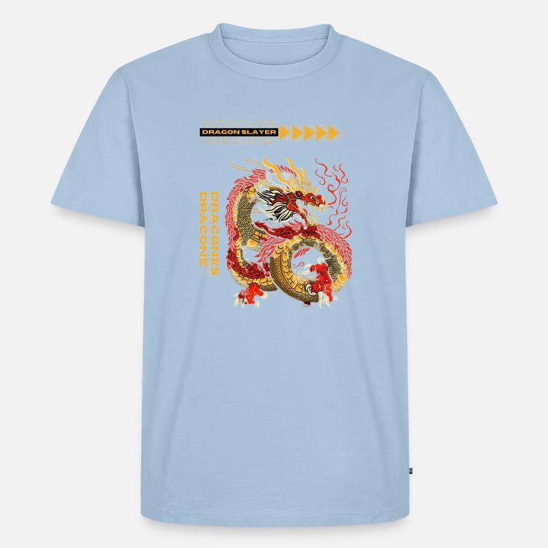 Drachentöter - Männer Premium Bio T-Shirt - Hellblau