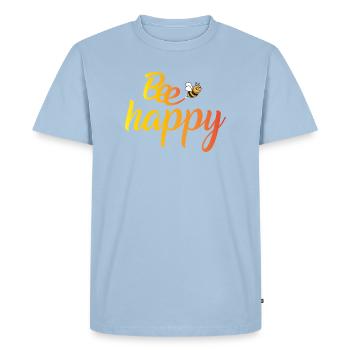 Police en dégradé Bee Happy - T-shirt Premium bio Homme - bleu clair - Devant - Nico (187cm)