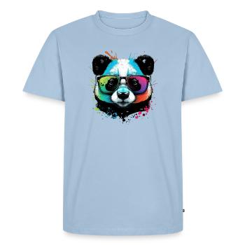 Panda Cool Lunettes Colorées - T-shirt Premium bio Homme - bleu clair - Devant - Nico (187cm)